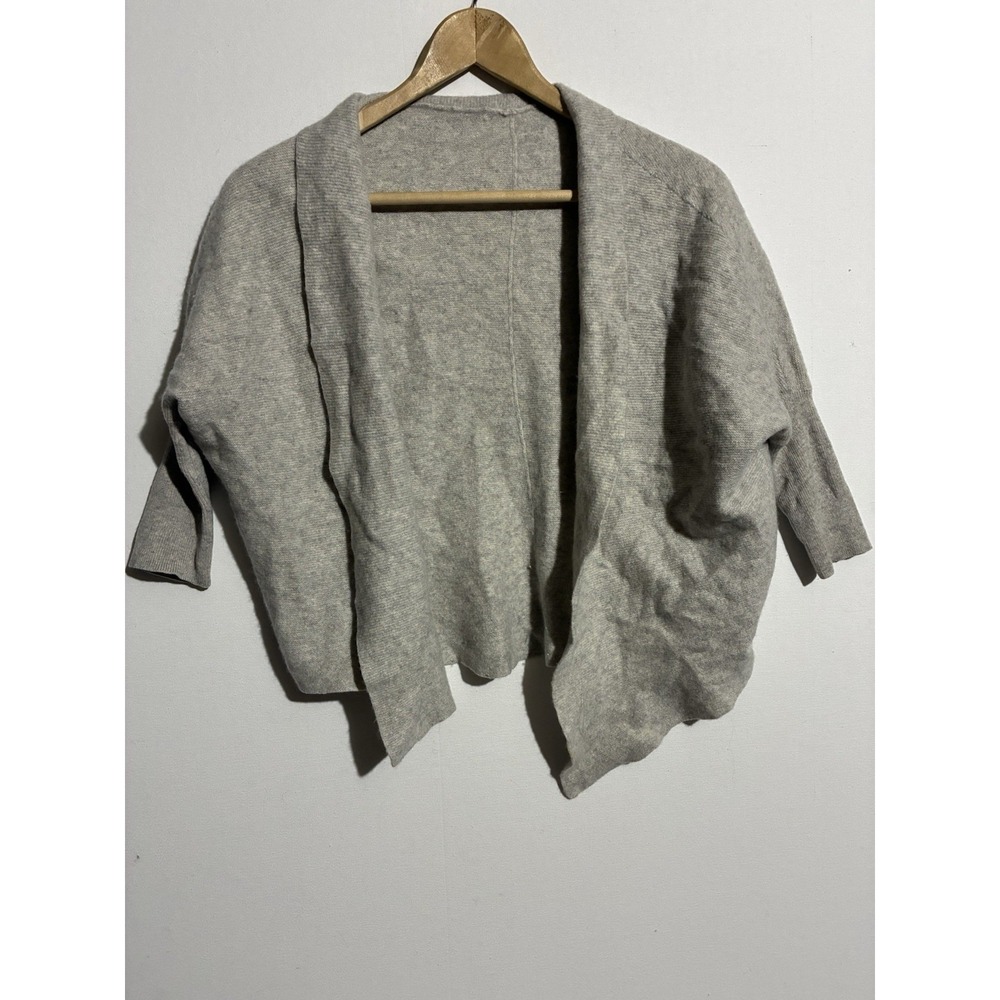 Neiman Marcus Cashmere Gray Open‎ Face Cardigan Womens Small
